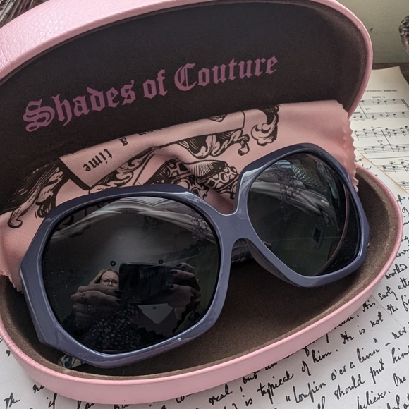 Purple Juicy Couture Round Sunglasses with Thick Frames - Picture 9 of 11